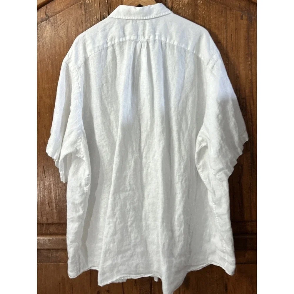 Polo Ralph Lauren Big & Tall Men's White Linen S/S Button Front Shirt Sz 4XB Big